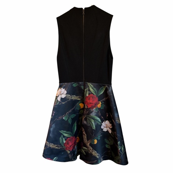 Alice + Olivia ~Amabel Box Pleat Floral Owl Bird Dress in 0 - Picture 2 of 5